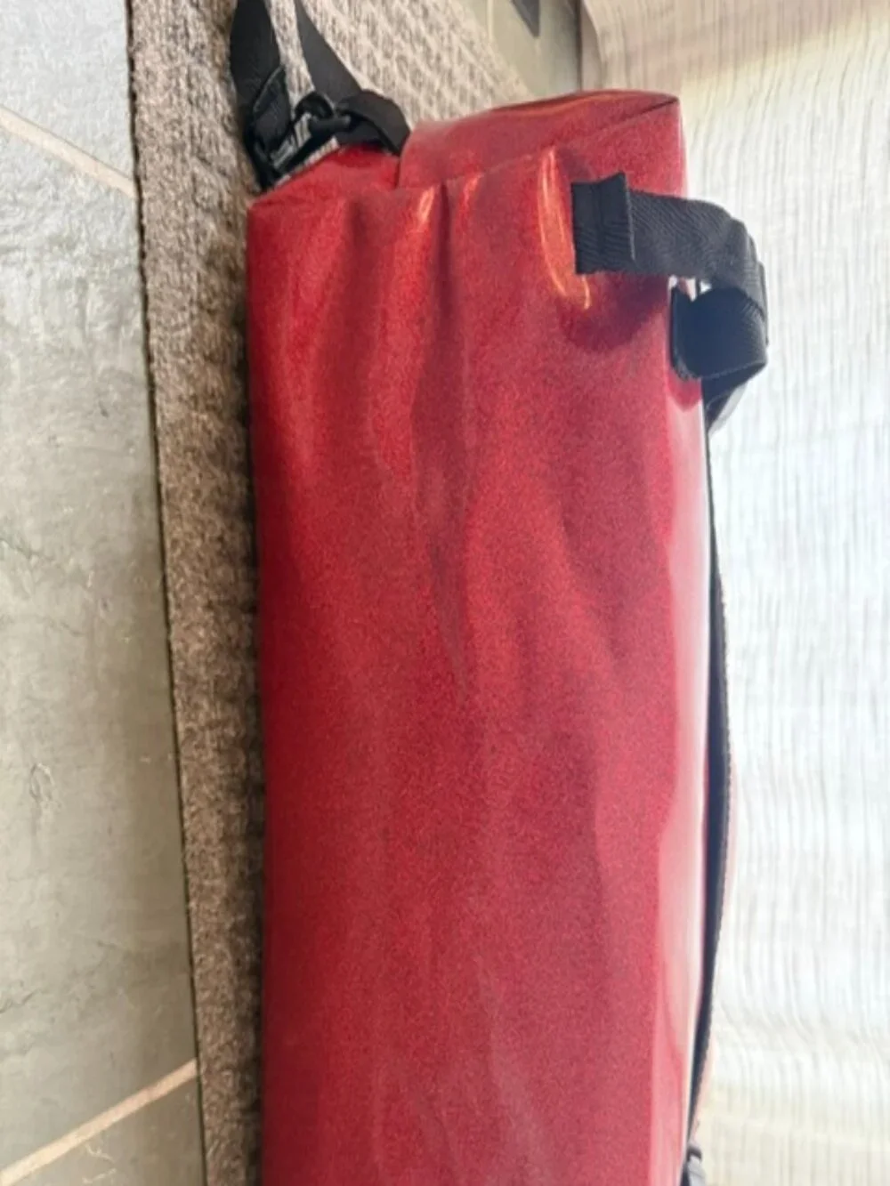 Vintage Chrome x Schwinn Red Glitter Messenger Bag USA Bike Courier Rare